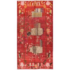 Gorgeously Contrasted Antique Samarkand Rug