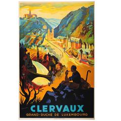 Original Used Travel Advertising Poster for Clervaux - Grand Duchy Luxembourg