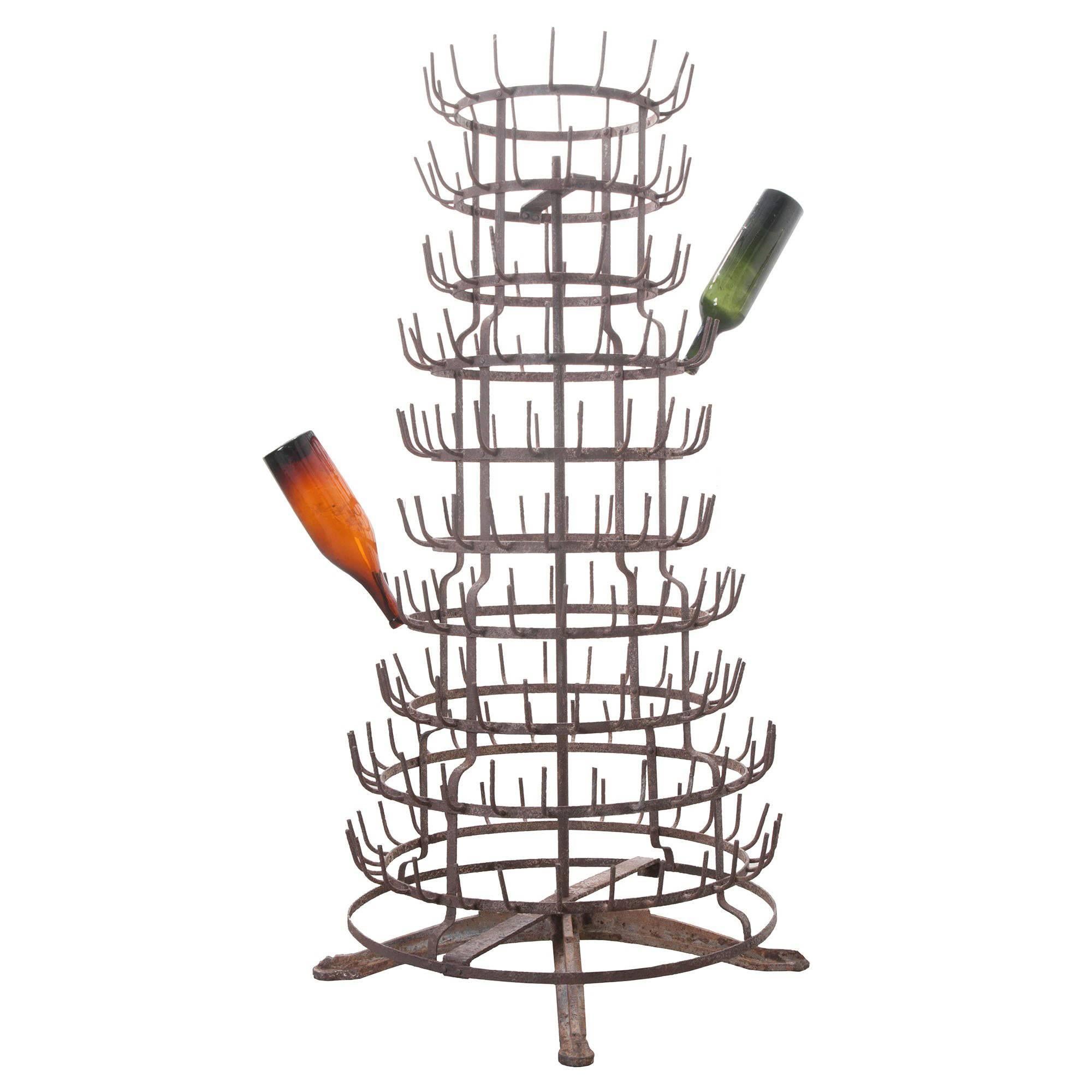 French Late 19th Century Tall Spinning Bottle Drying Rack