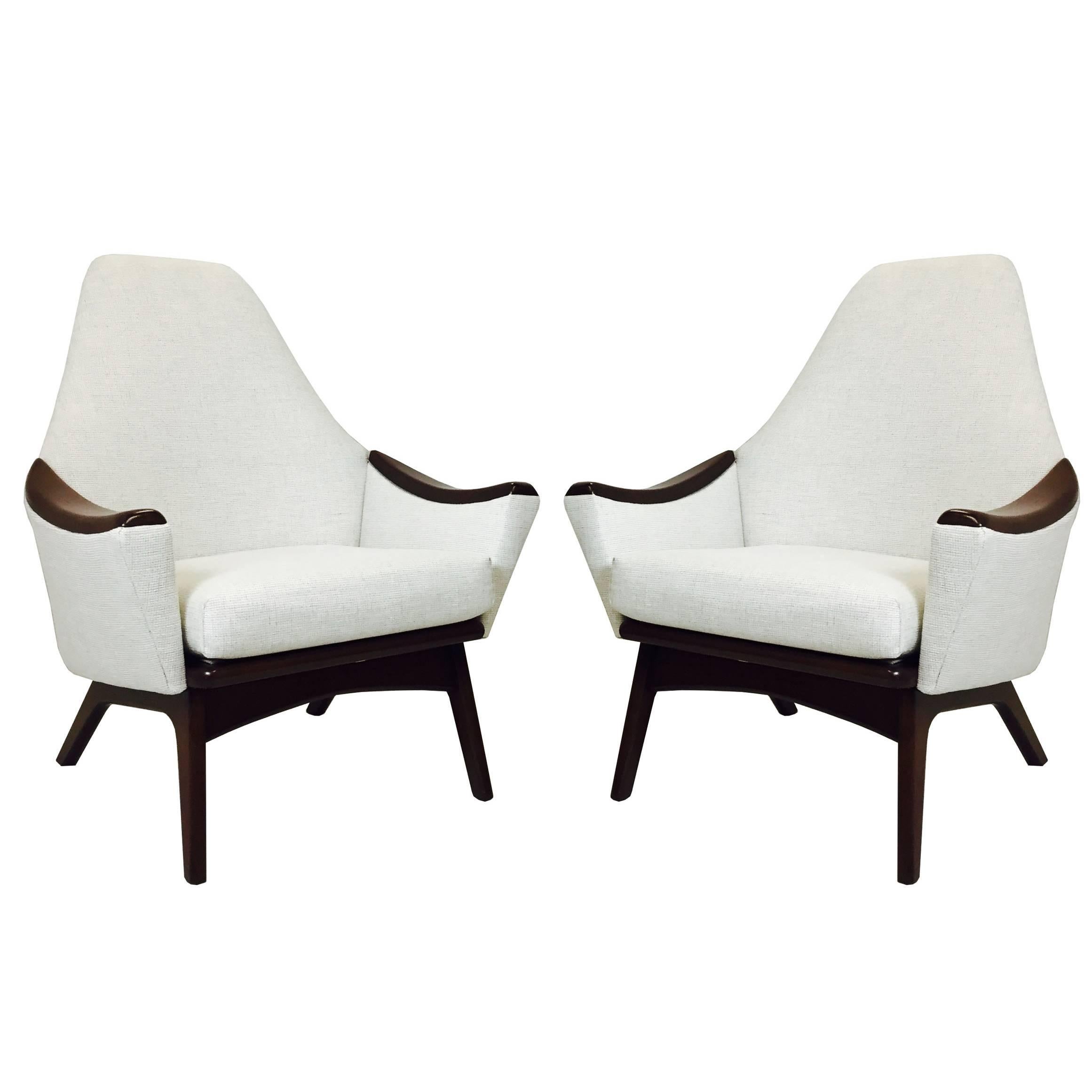 Pair of Adrian Pearsall High Back Lounge Chairs for Craft Associates
