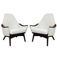 Pair of Adrian Pearsall High Back Lounge Chairs for Craft Associates