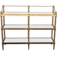 Solid Heavy Brass French Shelf or Display Table