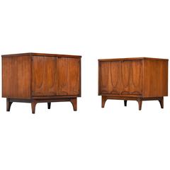 Vintage Mid-Century Modern Broyhill Brasilia Commodes or Nightstands, 1960s