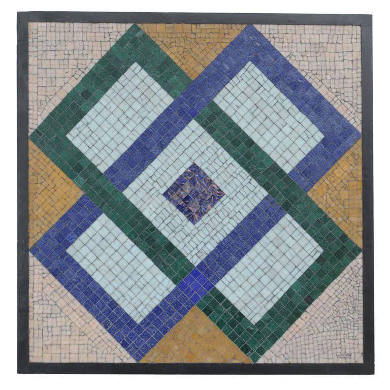 Mosaic Glass Tile Plaque by Charles Berg