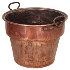Italy Antique Solid Copper Pot with Two Carrying Handles