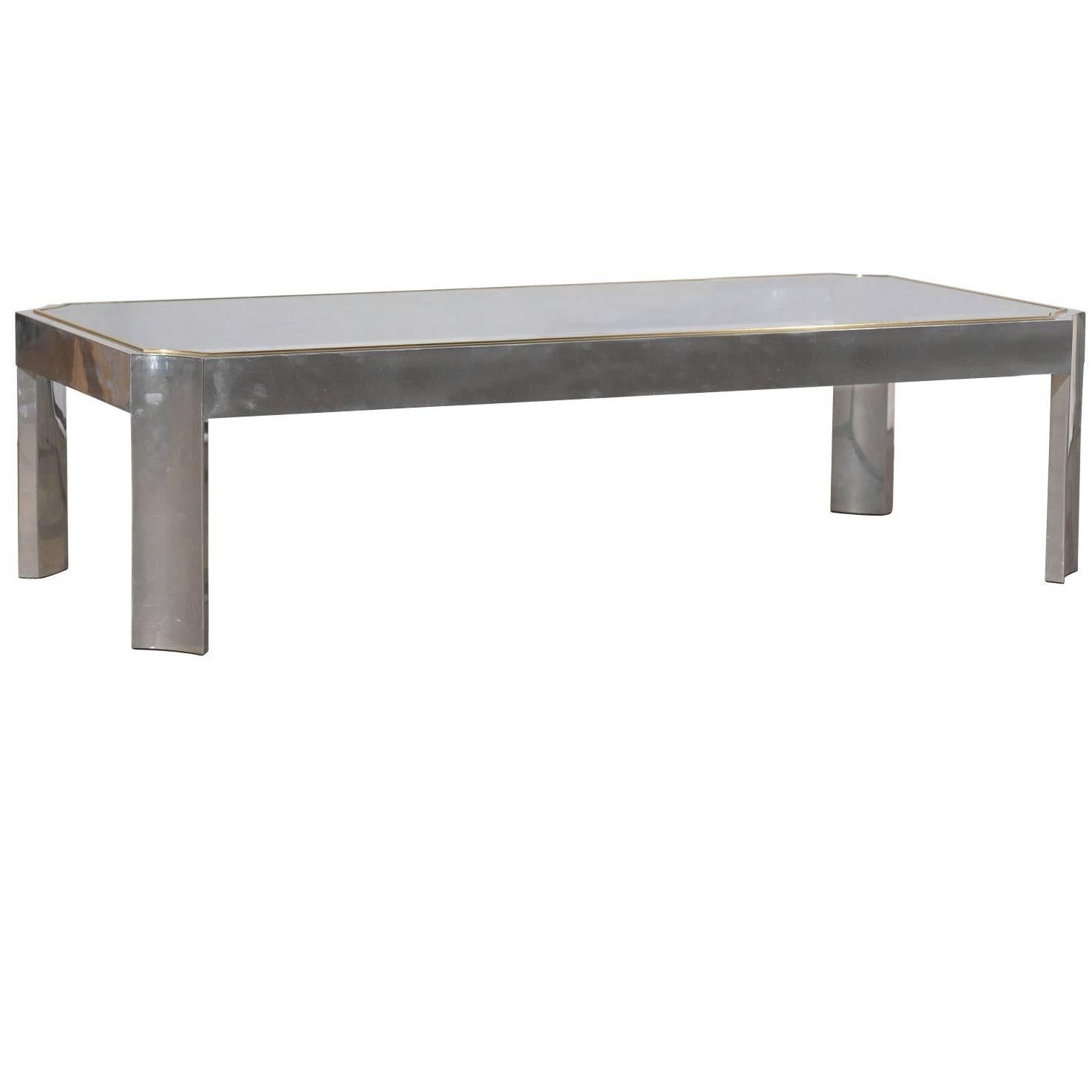 Aluminium and Brass Coffee Table in the Style of Ron Selfe, circa 1970
