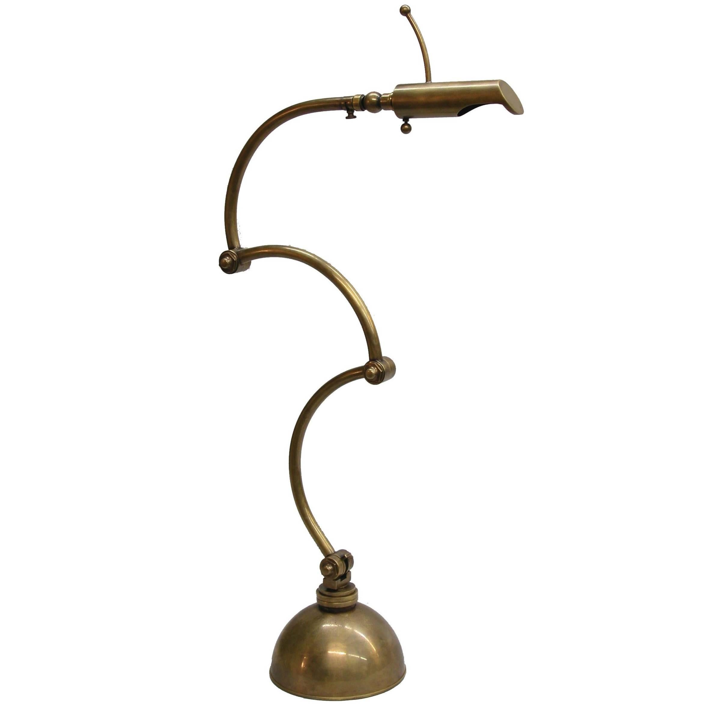 Bronze Adjustable Boa Table Lamp by William Lipton Lighting, France For Sale