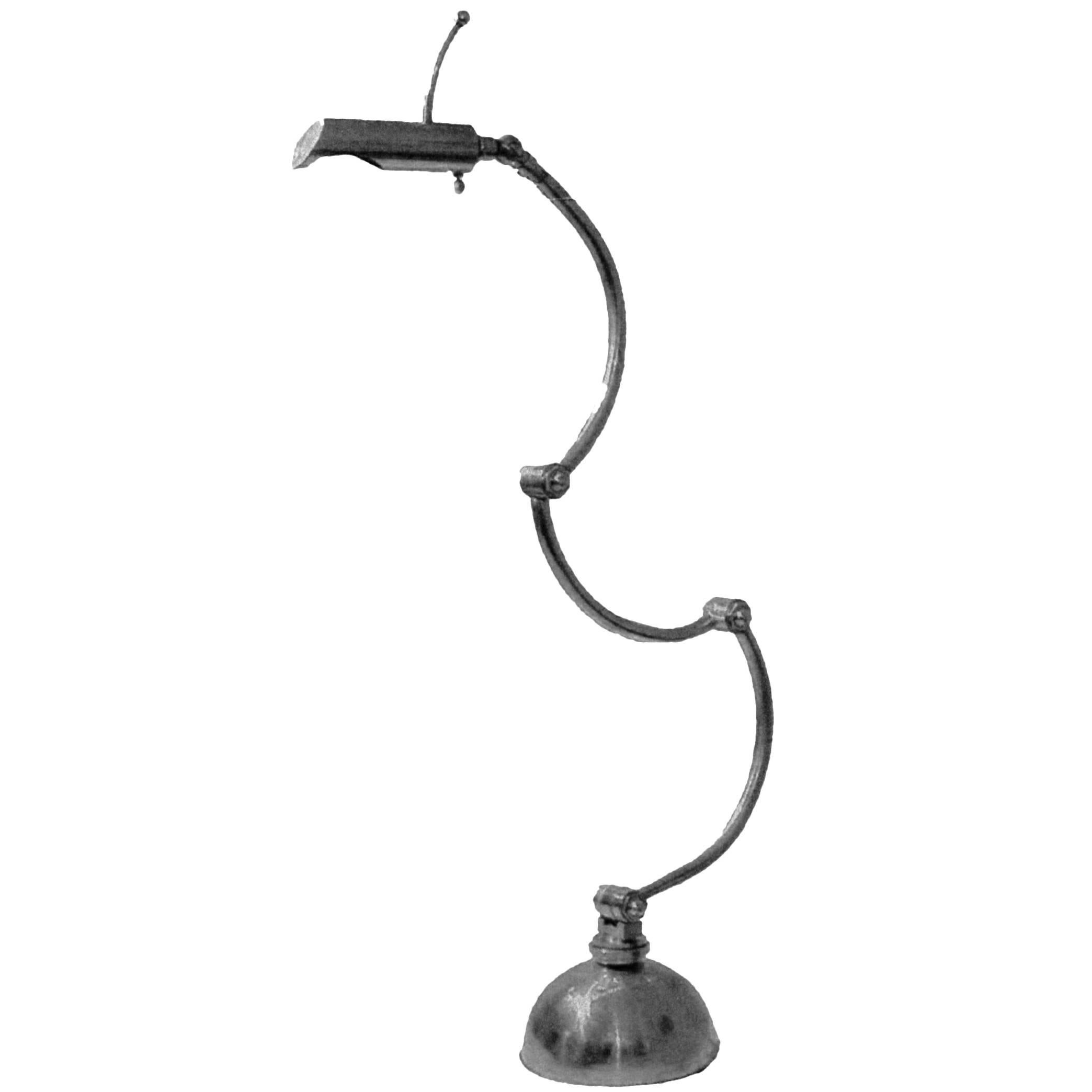 Nickel Finish Adjustable Boa Table Lamp by William Lipton Lighting, France For Sale