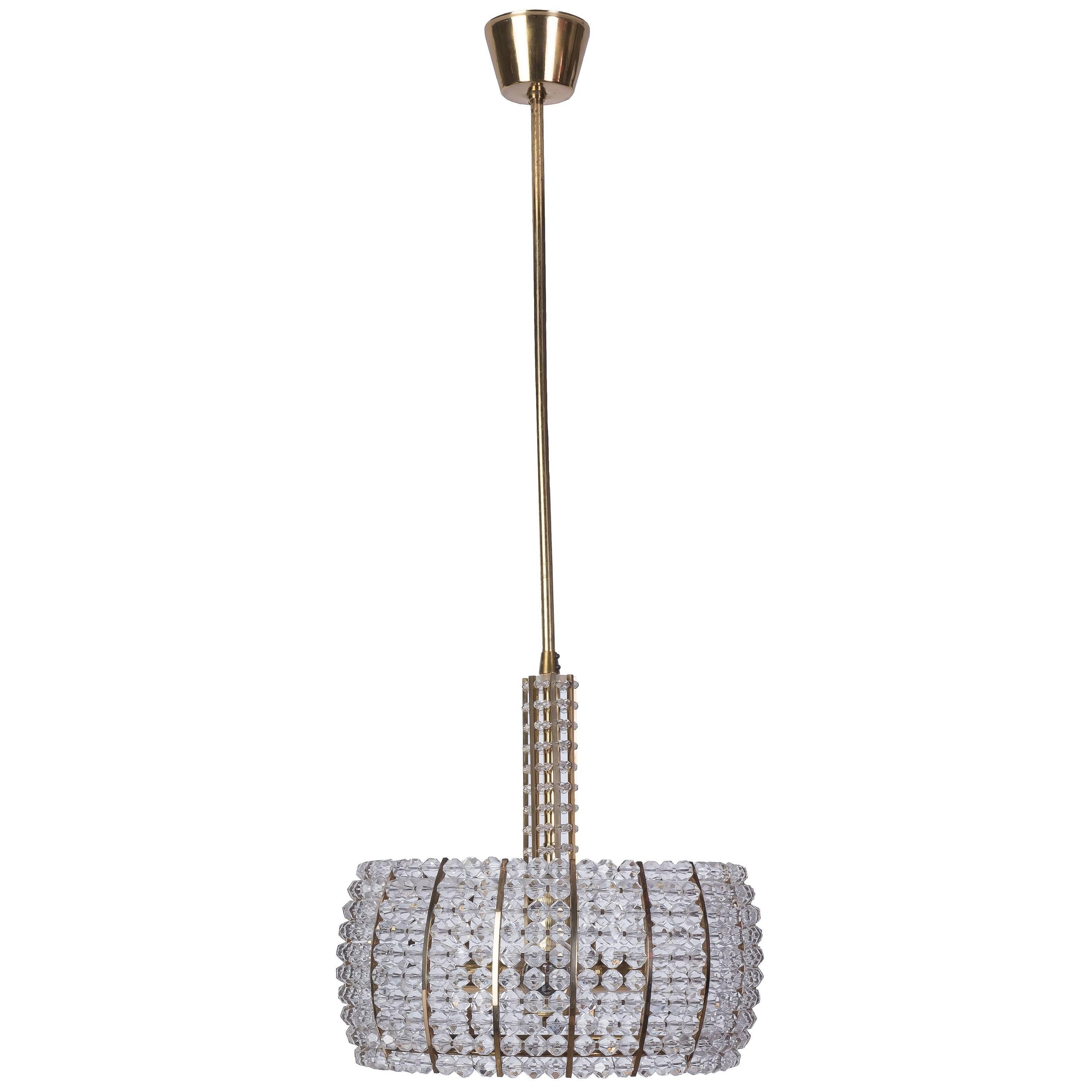 Sensational Mid-Century Modernist Chandelier by Emil Stejnar for Rupert Nikoll For Sale