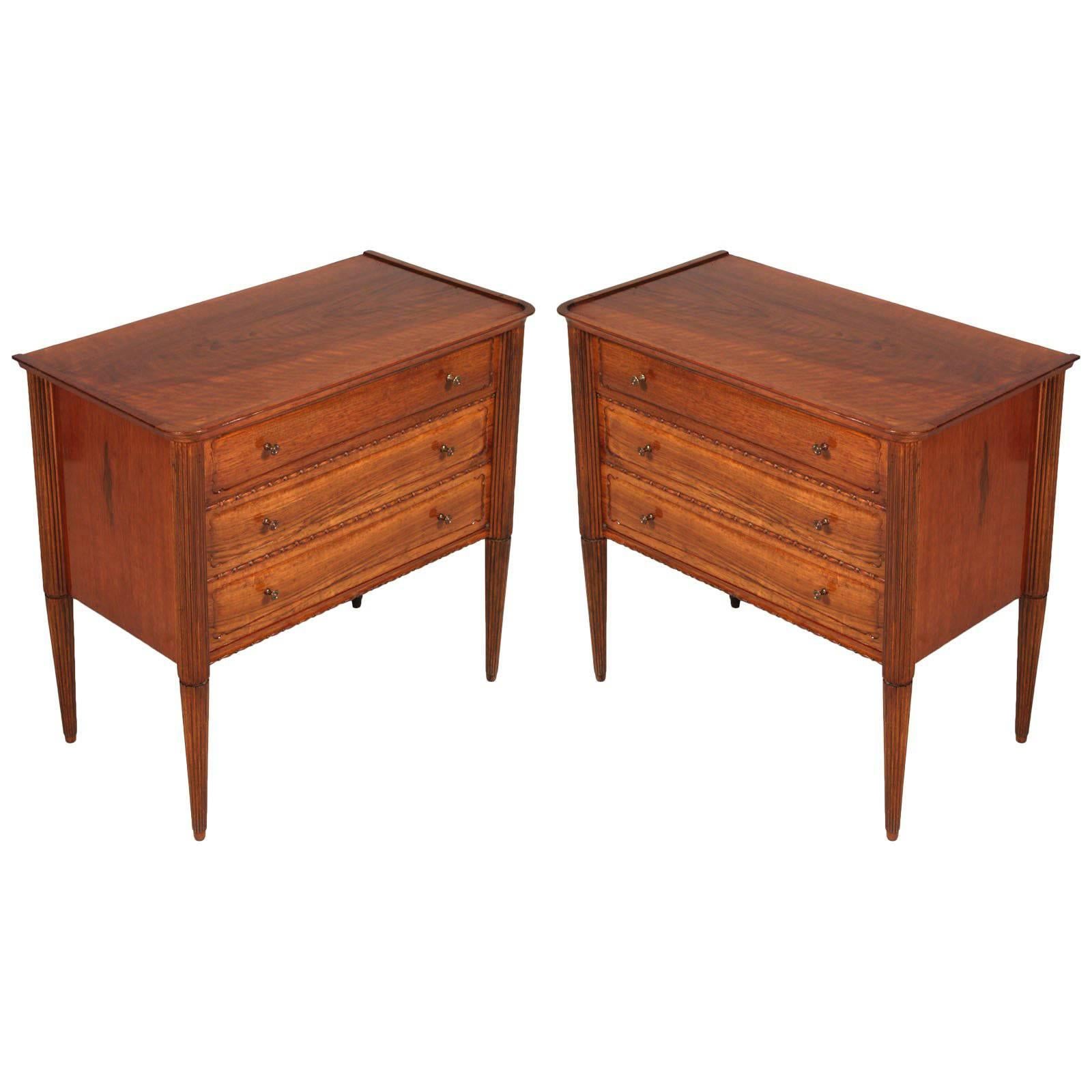 Pair of Italy Bedside Cabinet Nightstands Midcentury Modern Vittorio Dassi Style