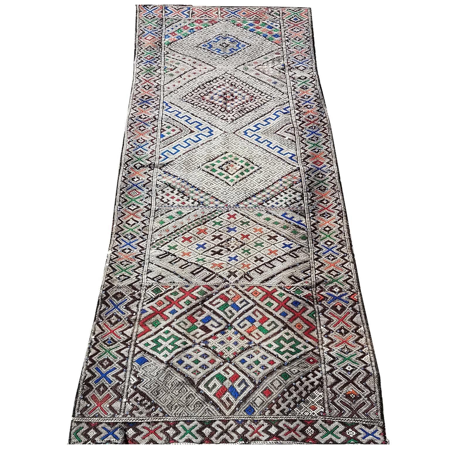 Moroccan Berber Carpet, Multicolor For Sale