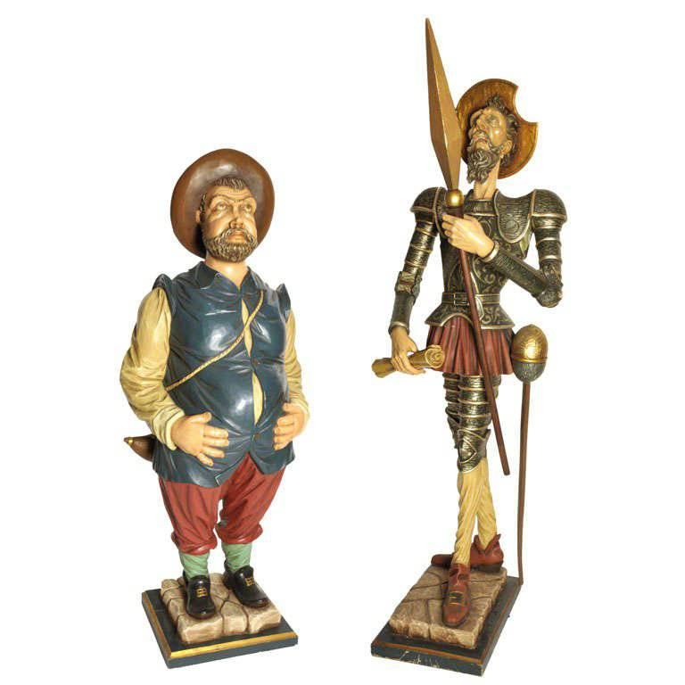 Lifesize Set of Don Quichotte and Sancho Pancho, Spain, 1960s