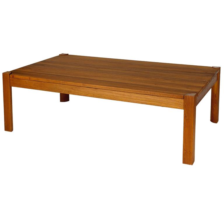 Danish Solid Teak Reversible Top Coffee Table, 1960s For Sale at 1stDibs