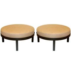 Two Low Stools or Poufs