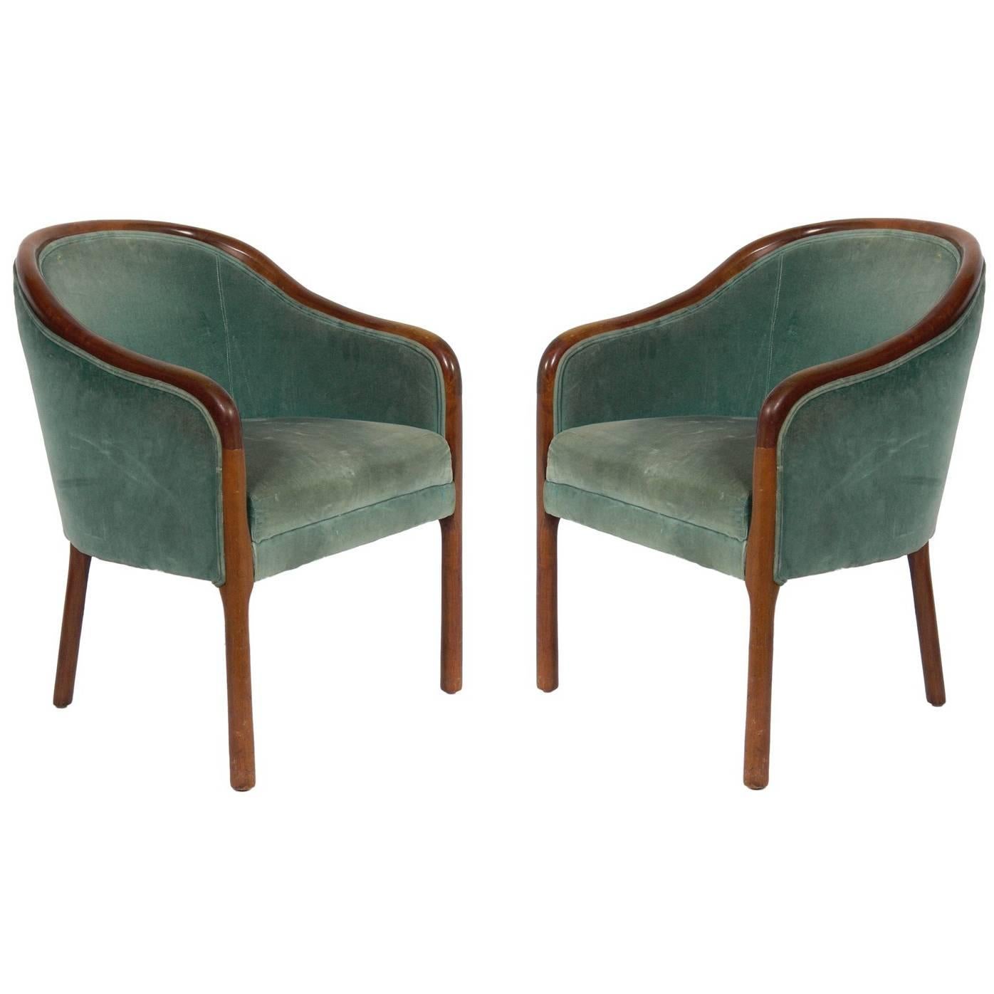 Pair of Curvaceous Armchairs by Ward Bennett