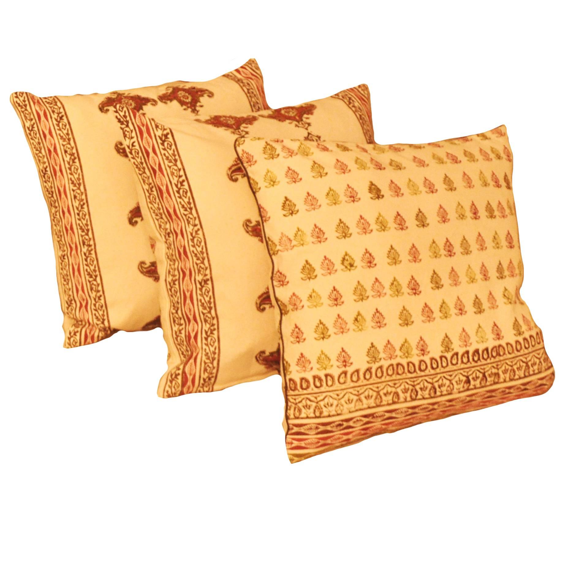 Decorative Tribal Design Ethnic Style Hand Print Cushion Pillow Cover, Qalamkar