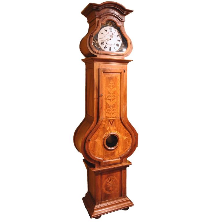 18th Century French Louis XIV Walnut Grandfather Clock with Marquetry