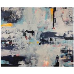 Rebecca Ruoff, "Cornflower", Large Blue Abstract Painting, 2017 6