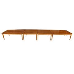 Danish Teak Four-Section, Boat-Style Conference Table