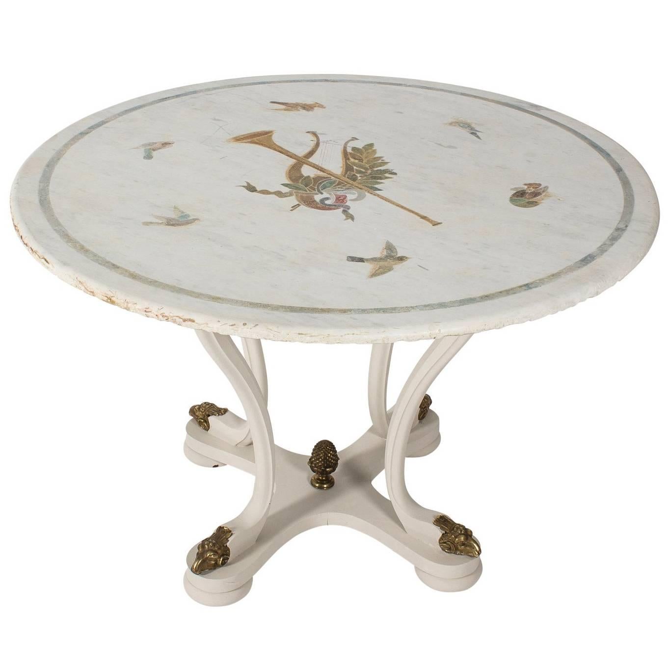 Neoclassical Marble-Top Table For Sale