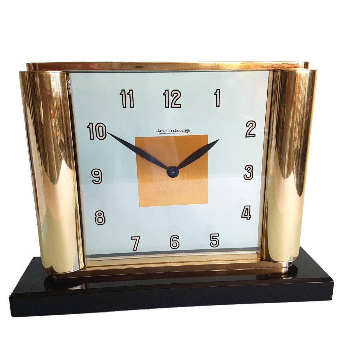  Rare Art Deco Clock by Jaeger-LeCoultre  c1930