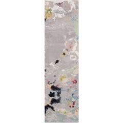'Watercolours No 02 Orig', Hand-Knotted Tibetan Modern Abstract Rug Wool Silk