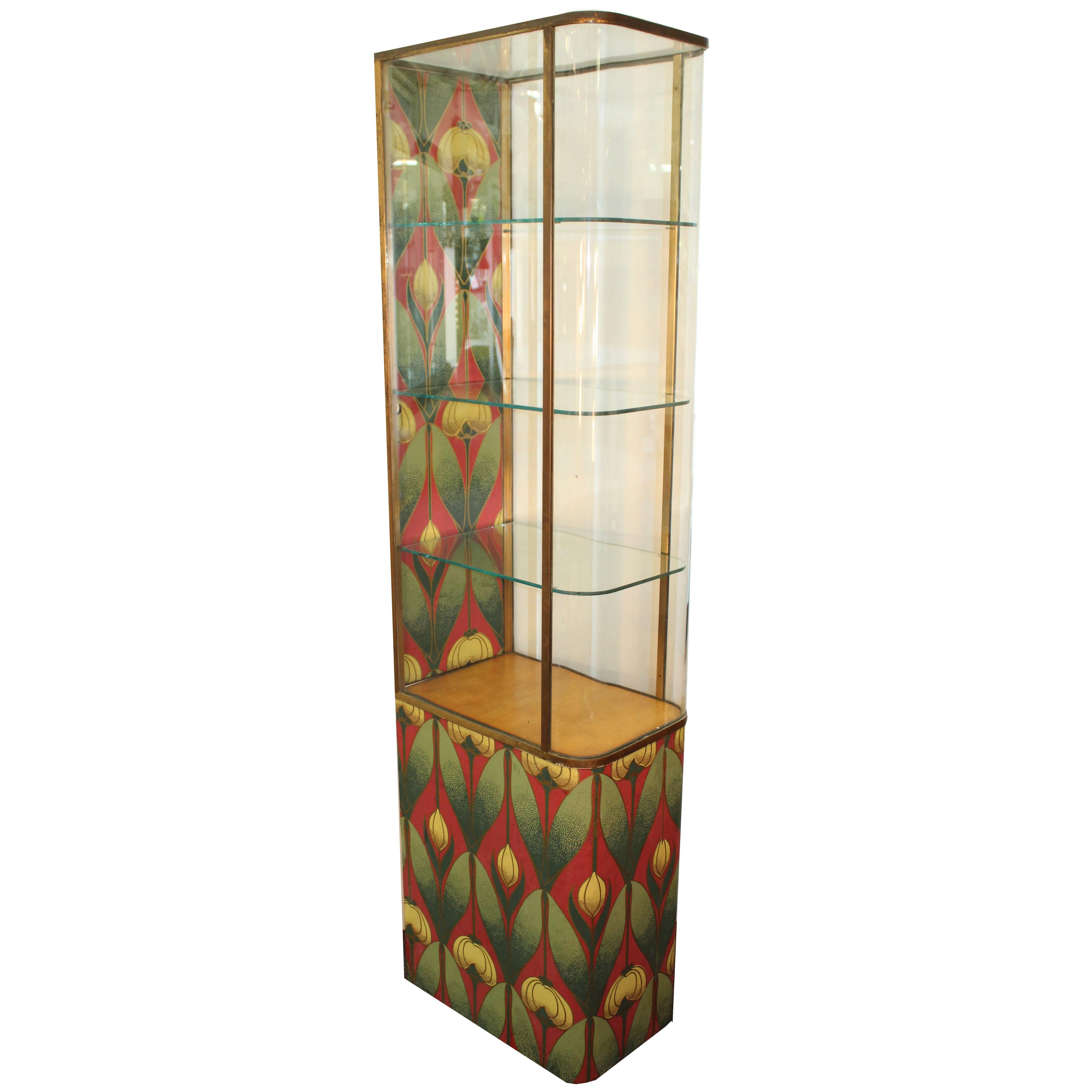 Parker Pen Glass Cabinet with Floral Pattern