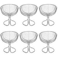 Vintage Set of Six Pan Am Chrome Dining Chairs