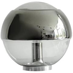 Peill & Putzler Glass Globe & Chrome Table Lamp, 1970s Modernist Design Light 5