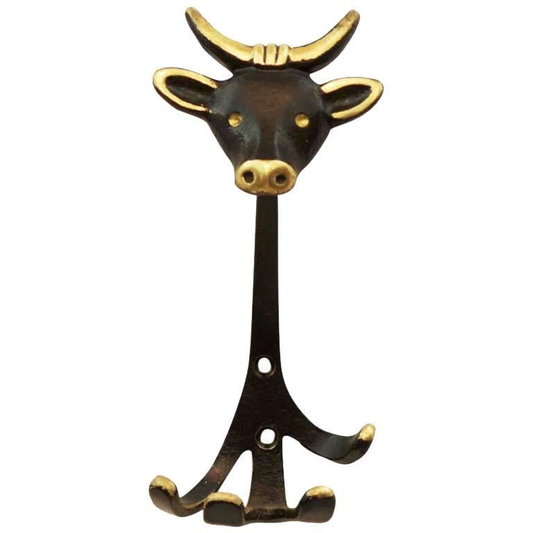Cow Wall Hook by Walter Bosse For Sale