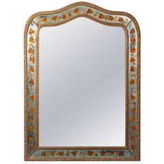 Giltwood and Reverse Painted Frame Mirror by Maison Jansen 11