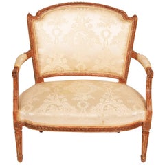 Louis XV Armchair, Marquise, circa 1780, France, Dry Scraped to Original Color