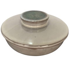 Design Technics Terracotta and Glass Pottery Lidded Box Lee Rosen, Mid Century