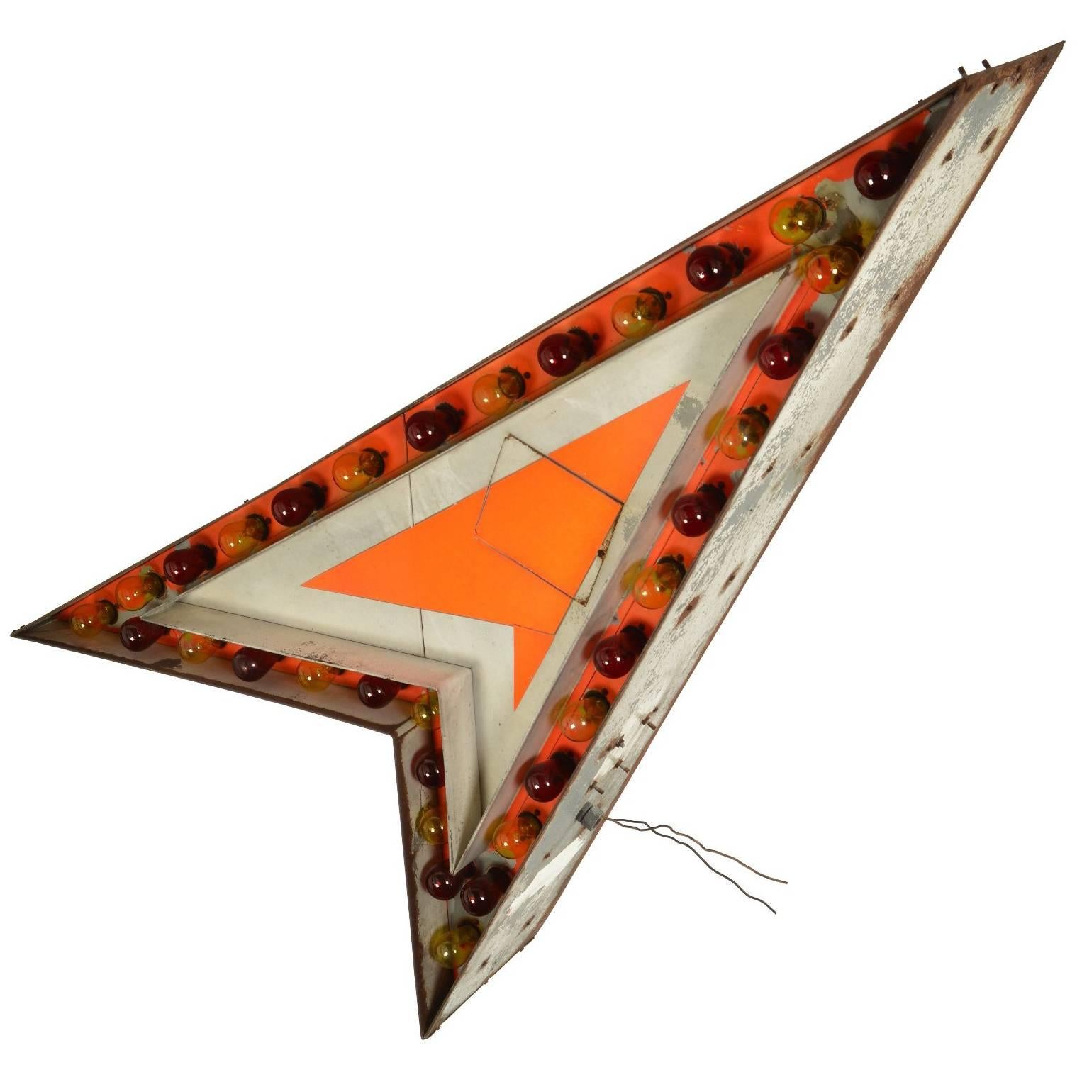 Authentic Vintage Lighted Flashing Arrow Sign, Double Sided