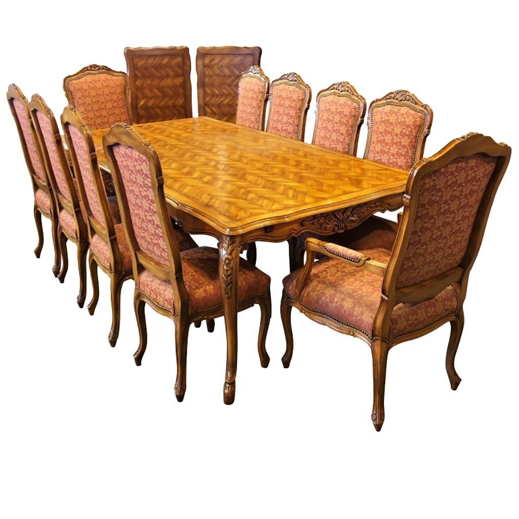 Fremarc Designs Custom Dining Set with Parquetry Top Table