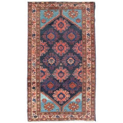 Antique Persian Malayer Carpet with Sub-Geometric Floral Design