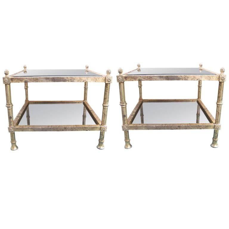 Shabby Chic Pair of End Tables For Sale