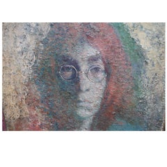 Painting Depicting John Lennon, Signed by Vladimir Suchy