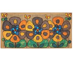 Vintage Flower Power Oil Painting on Burlap