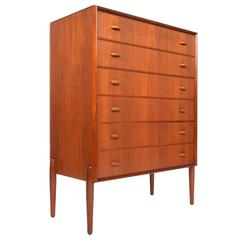 Teak Six-Drawer Mid-Century Dresser with Finished Back 3