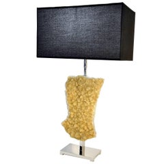 Citrine Table Lamp with Black Shades