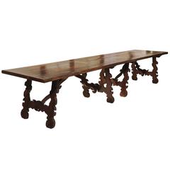 19th Century Catalonian Dining Table with Baroque Style Lyre Legs 9