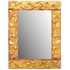 Exquisite Italian Giltwood Carved Mirror of 19th Century Italian Fragments 1