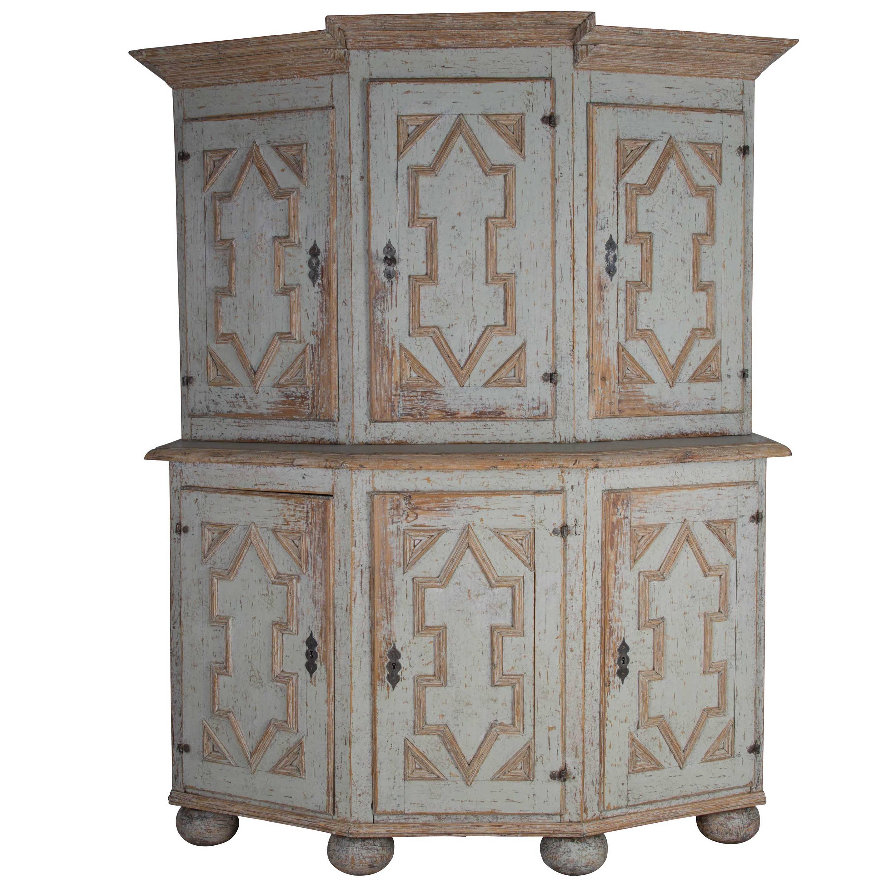 Six-Door Baroque Period Swedish Cupboard