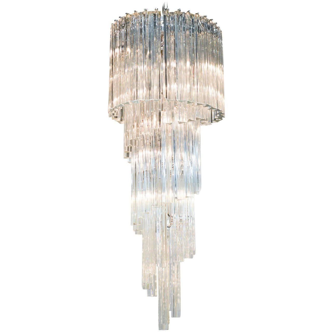 Mid-Century Italian Waterfall Chandelier