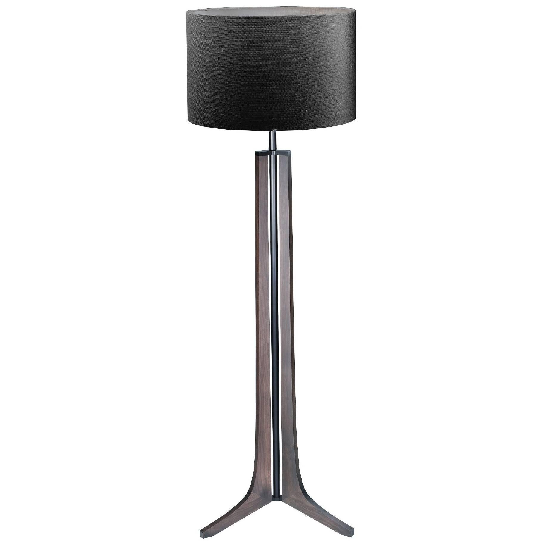 Sample Sale - Cerno Forma Floor Lamp with Black Linen Shade For Sale