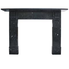 Antique Victorian Black Fossil Marble Fire Surround