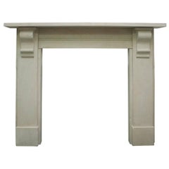 Antique Mid-19th Century Victorian Limestone Fireplace Mantel