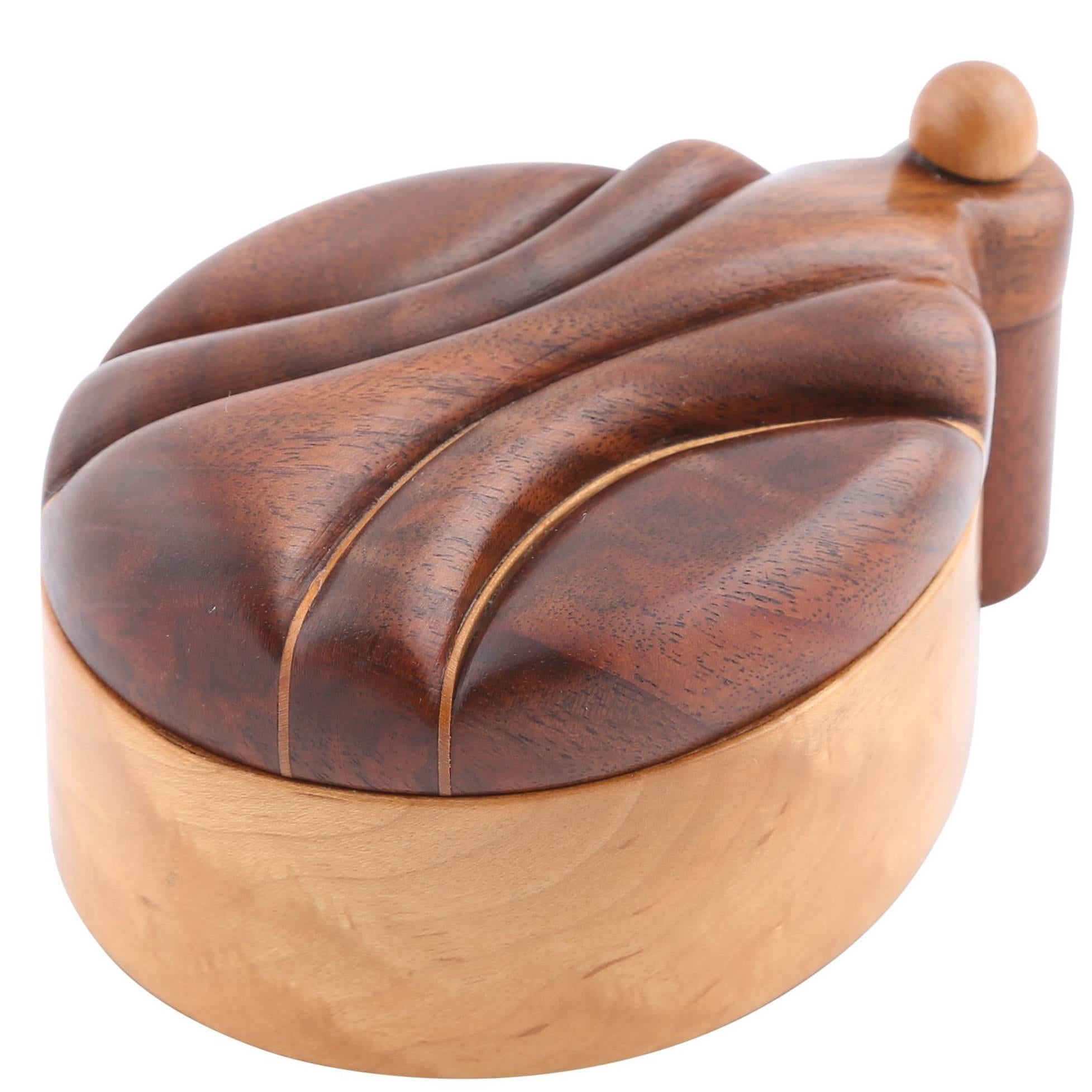 Exotic Wood Box with Swing-Open Top by Jerry Madrigale, circa 1980s For Sale