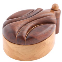 Exotic Wood Box with Swing-Open Top by Jerry Madrigale, circa 1980s